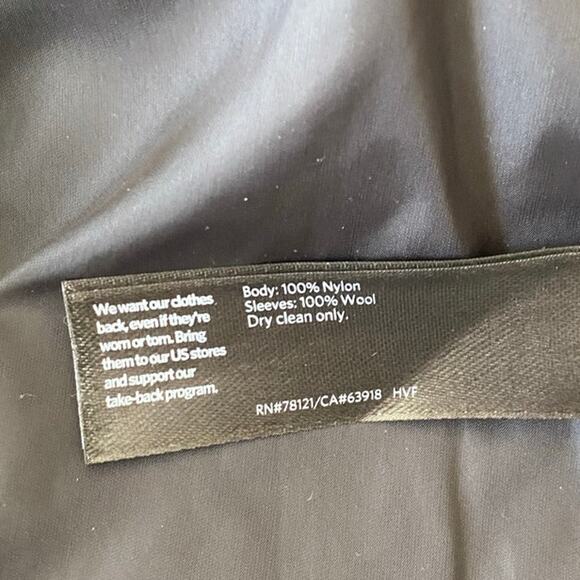 EILEEN FISHER Recycled Nylon with Boiled Wool Black Coat Size Small - Picture 8 of 11